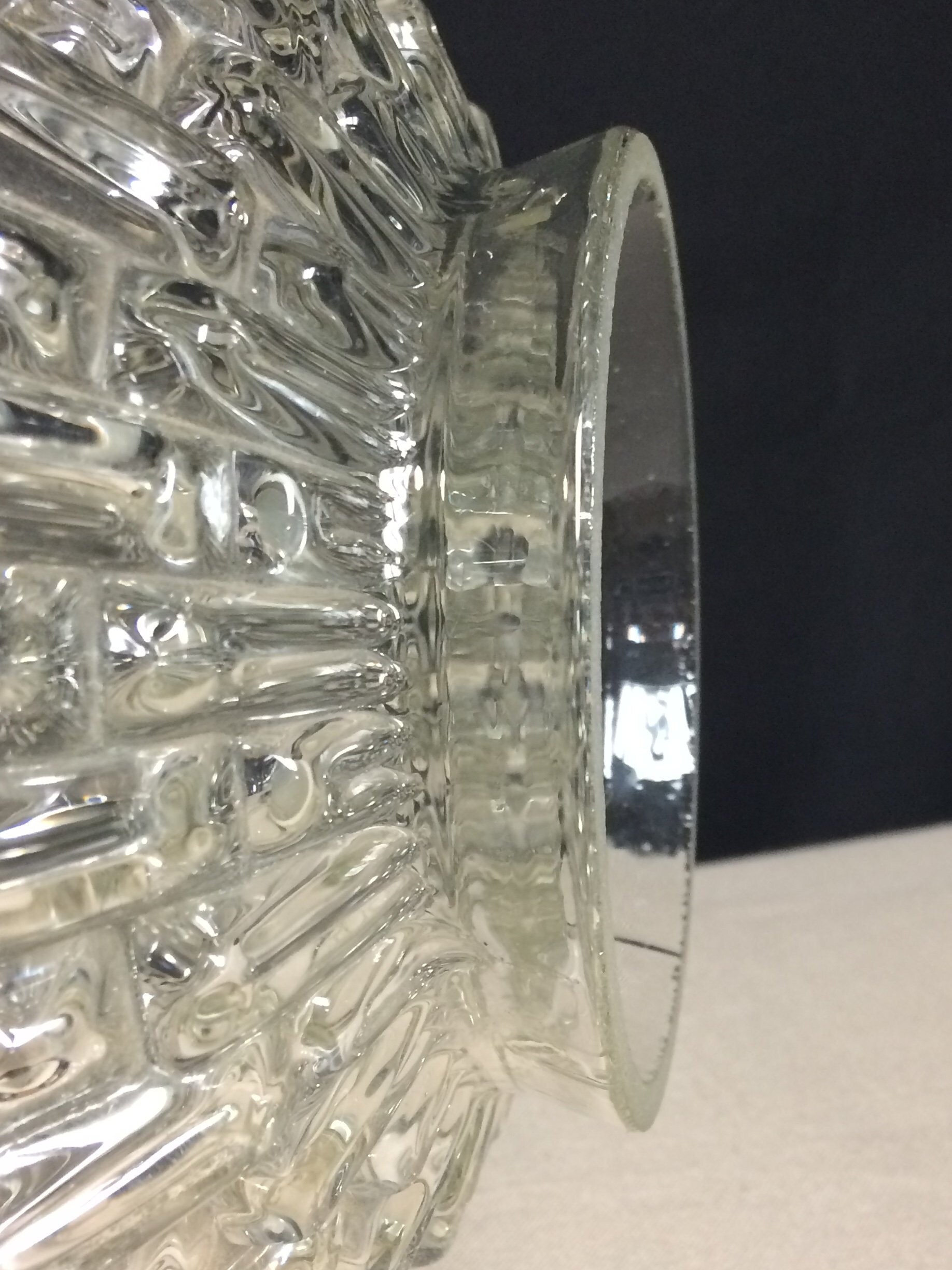 Vintage Cut Glass Pendant Ball Light Globe Shade, Art Deco Round Ball