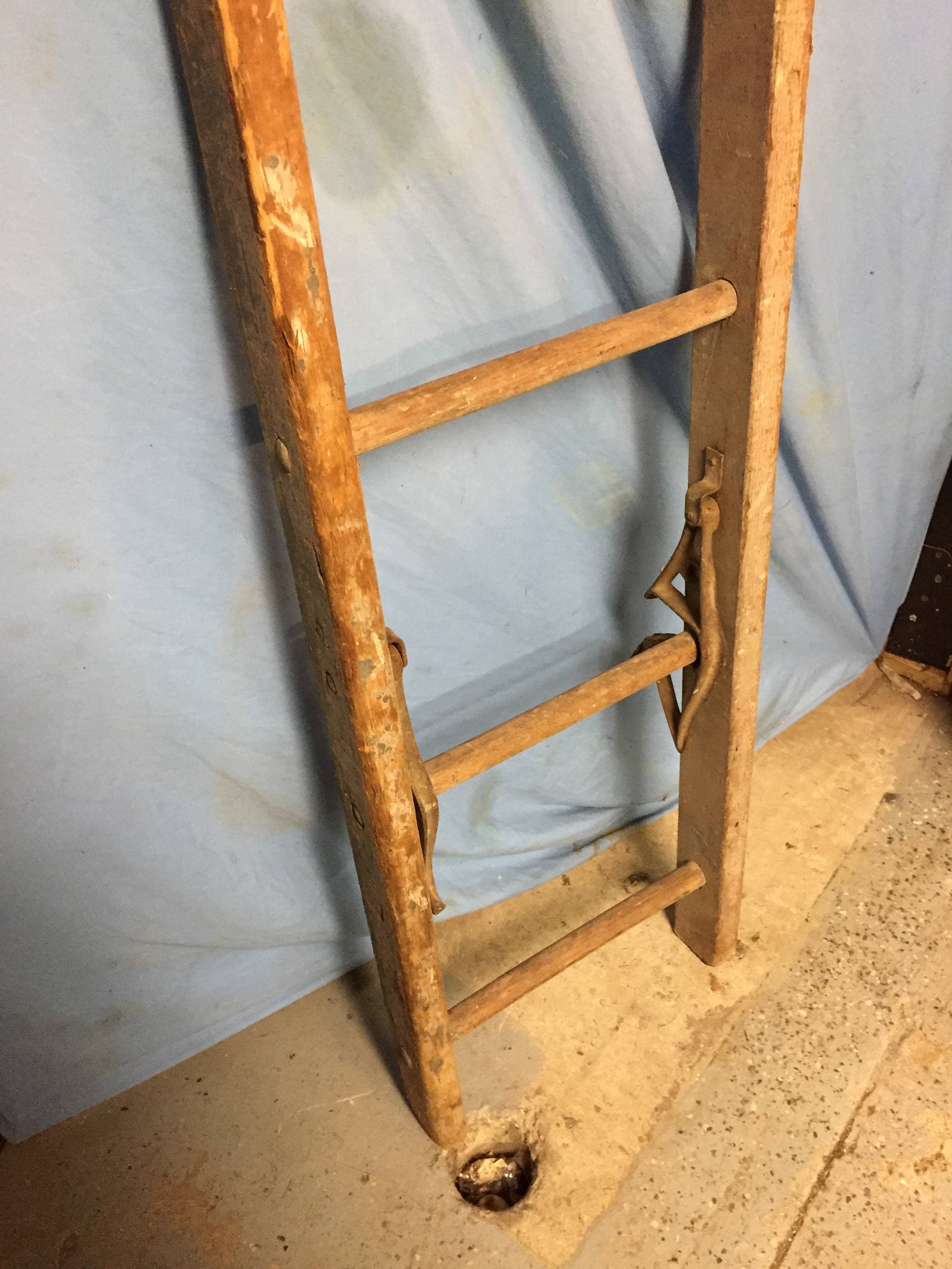 Antique 4' (50) Wooden Blanket Ladder, Pennsylvania Barn Salvage
