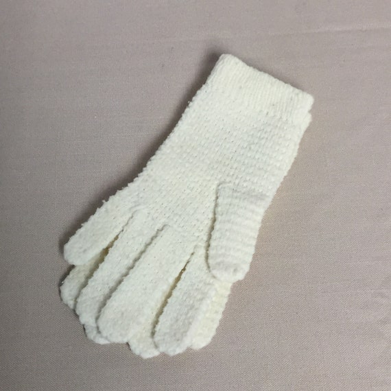 Vintage Knit Girls Gloves, Ladies Gloves, Handmad… - image 7