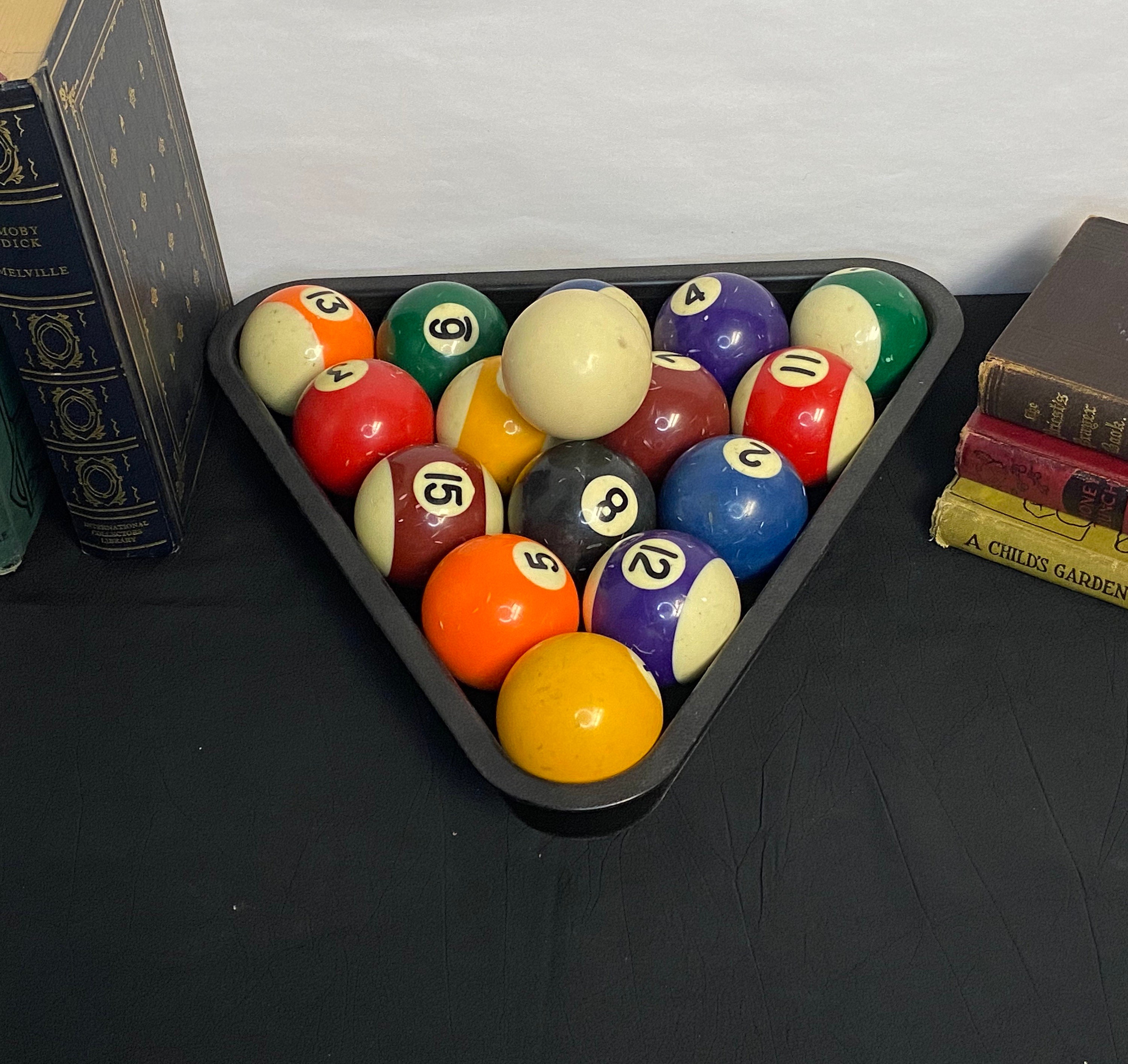 Vintage Complete Set 2 1/4 Billiards Pool Table Balls with Cue Ball