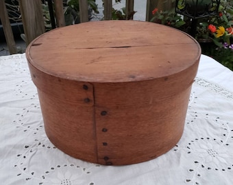 Antique Shaker Style Pantry Box, Bentwood Box, Round Pantry Box, Primitive Kitchen Storage