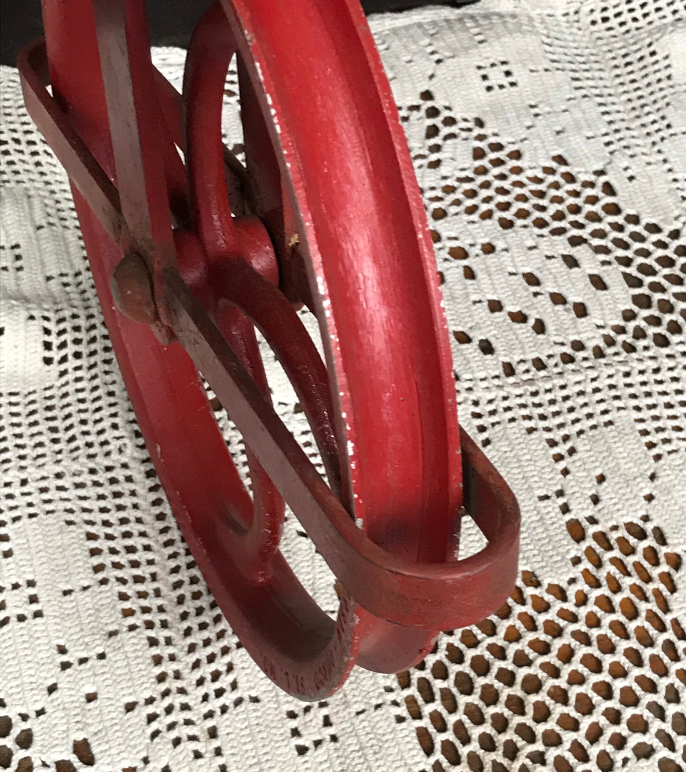 Antique DURBIN DURCO Iron Well Bucket Pulley Wheel with Hook, Shabby