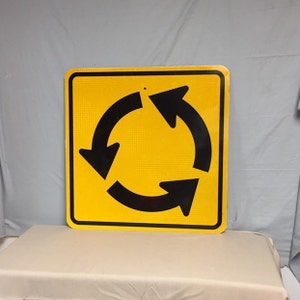 An Authentic Metal Pa Traffic Circle Road Sign, Roundabout Street Sign, DOT Highway Sign, Man Cave