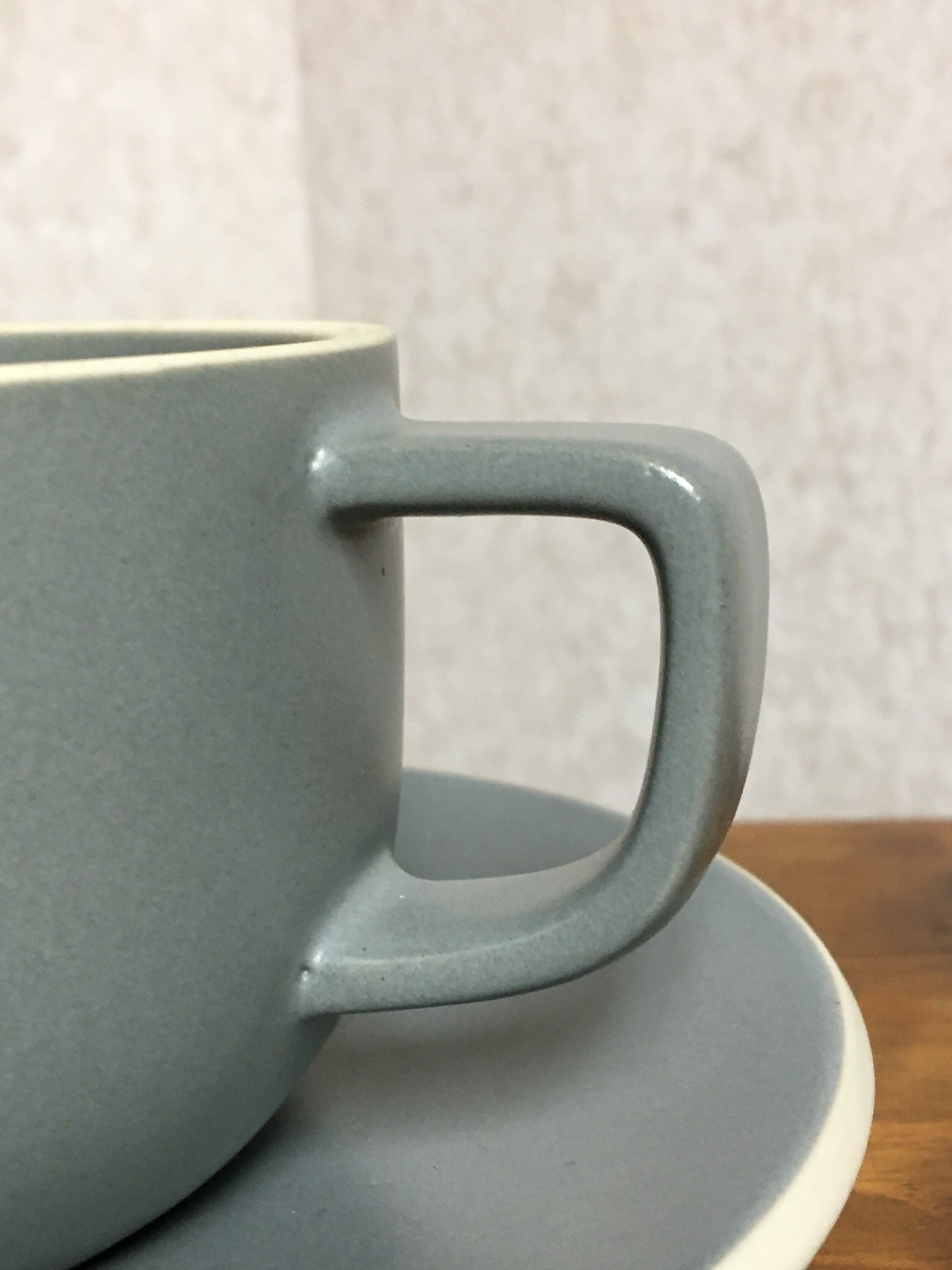 Sasaki Colorstone Mat Gray Cups and Saucers, Set of Two (2), Designed