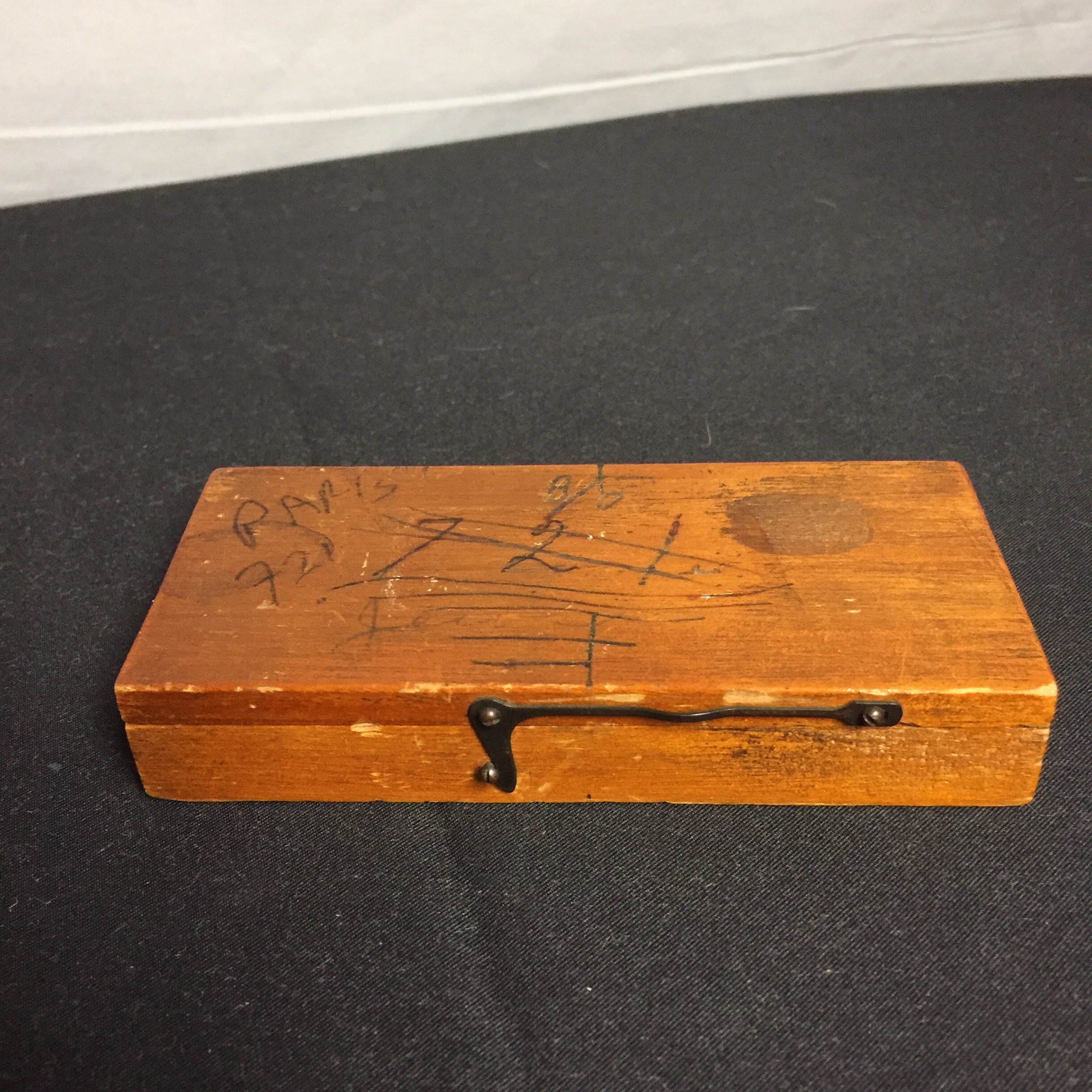 Antique 1940's Hamilton Watch Wooden Parts Box with Contents of Watch