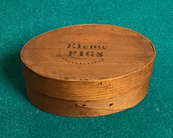 Antique Bentwood Fig Box, Eleme Figs, Shaker Box, Primitive Kitchen Storage,