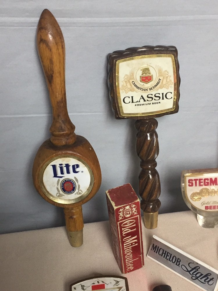 Lot of 9 Beer Tap Handles, Old Milwaukee, Miller Lite, Michelob Light