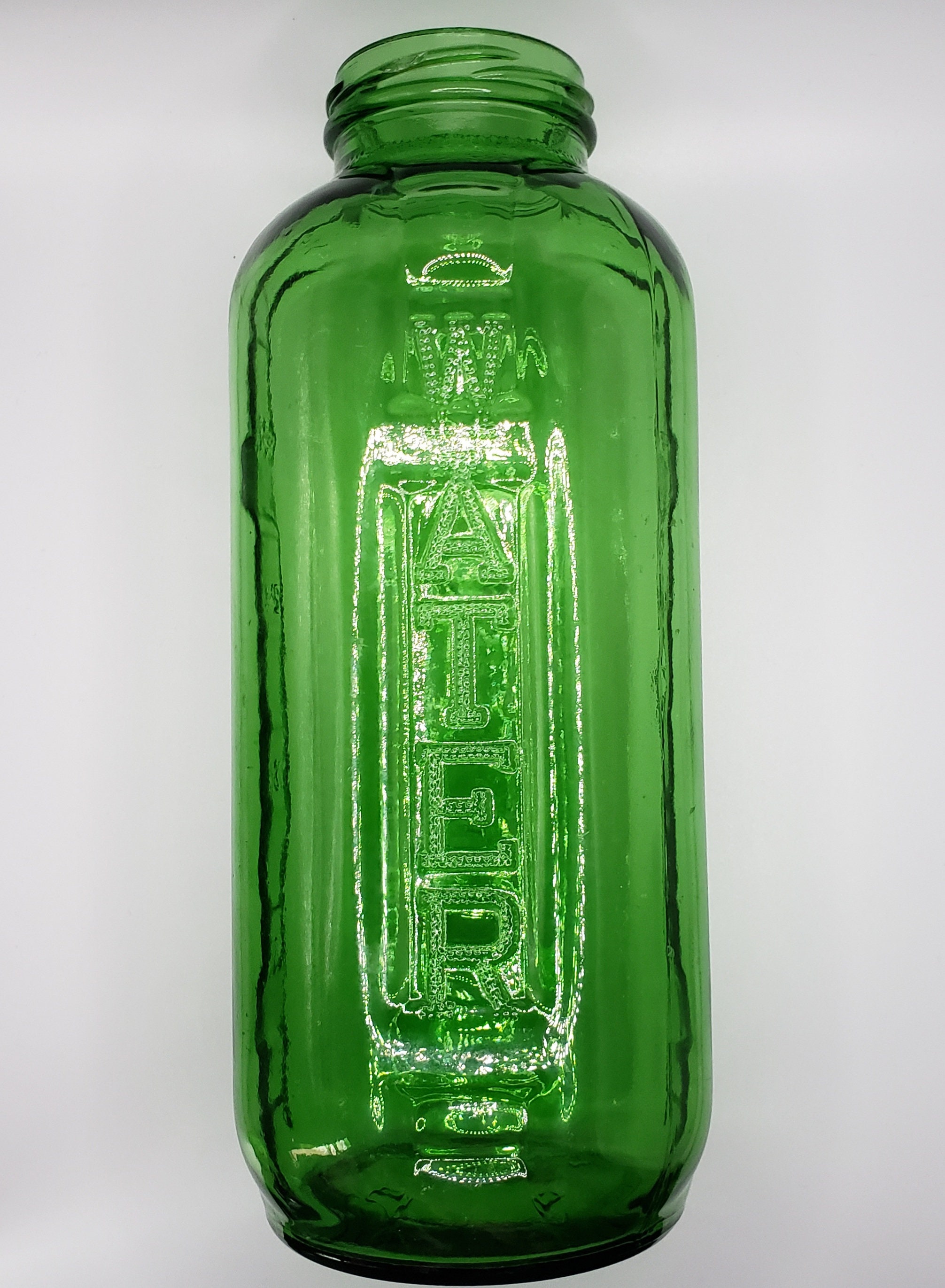 Vintage Emerald Green Glass Water/juice Bottle 