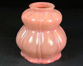 1920's Pink Glass Pendant Light Shade, Pan Light, Bridge Arm Lamp, 2-1/4" Fitter