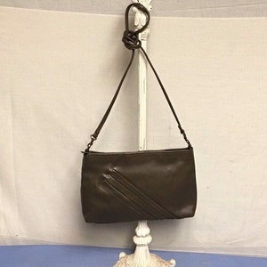 Bolso bandolera de cuero taupe, bolso de embrague, correa extraíble, monedero de cuero dividido, monedero colgante diagonal