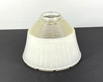 8" Prismatic Checkered Glass Frosted Lamp Shade: 2-3/4" Fitter