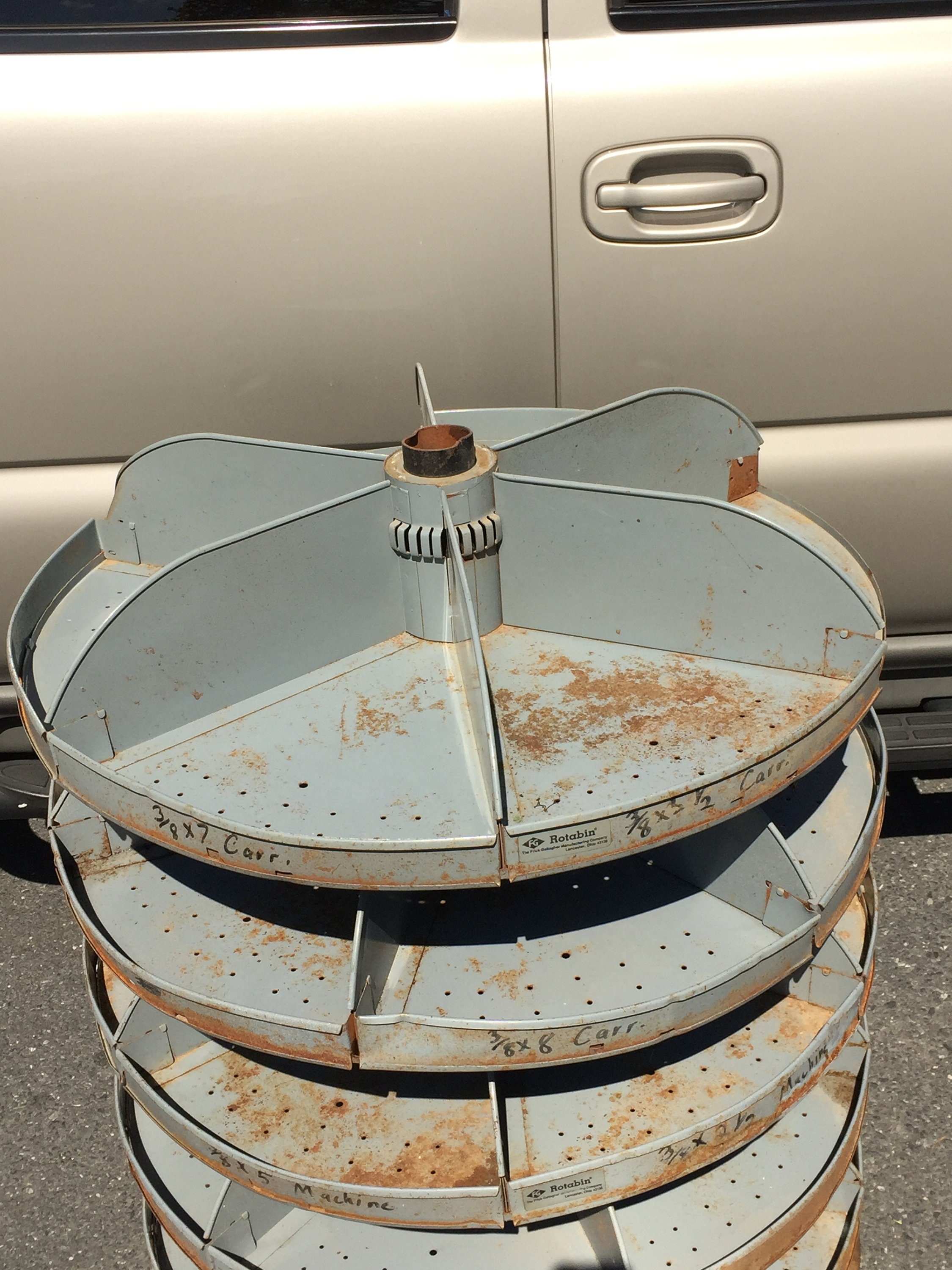 1940's ROTABIN Revolving Hardware Bins, Rotating Hardware Display Bins