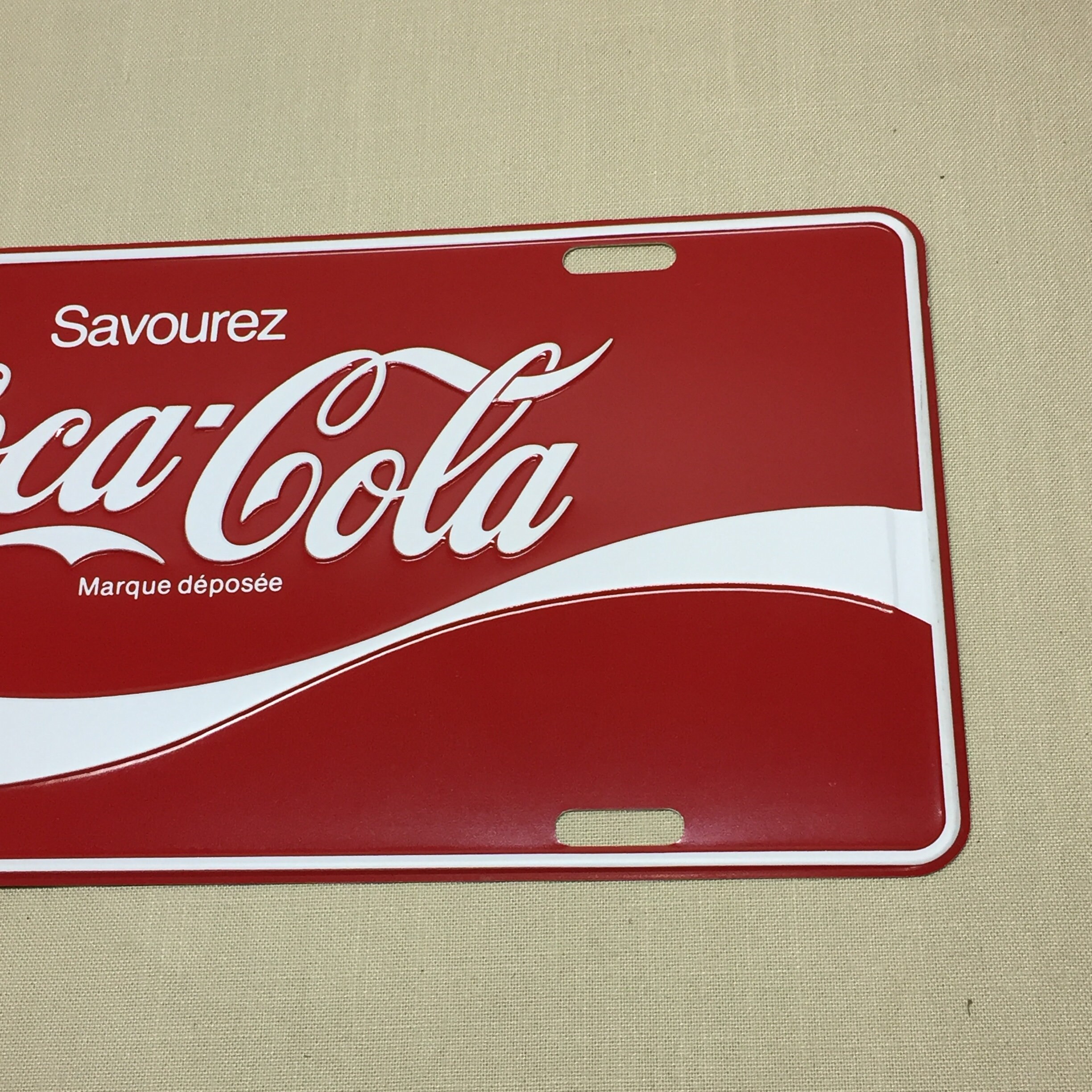 CocaCola, Coke SAVOUREZ License Plate, Coke Sign, Front Car Bumper