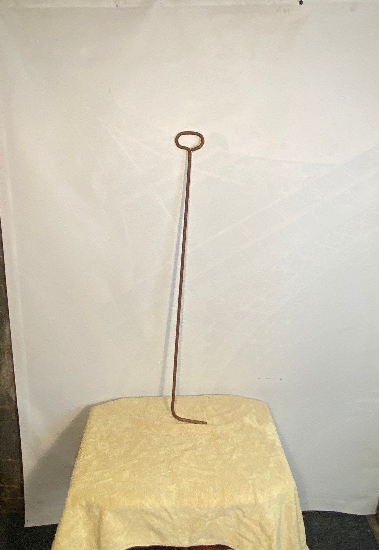 Antique Large 40 Hand Iron Fireplace Log Poker, Primitive