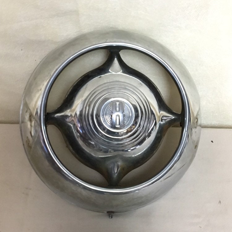 19491950 Ford V8 Grill Dome Emblem and Ring, Shoebox Ford, 8 Cylinder