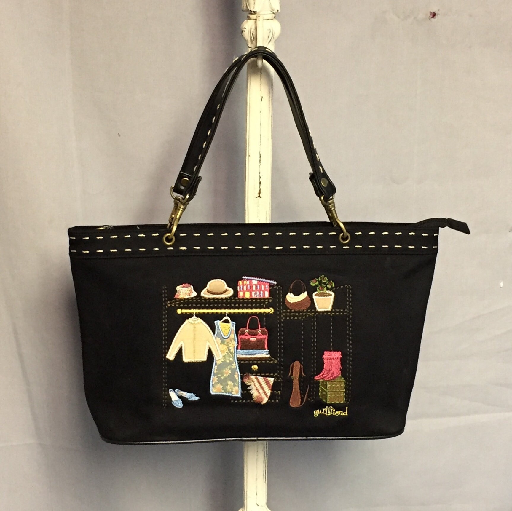 Embroidery and Applique Handbag, Gurlfriend Brand Purse, Cloth Purse