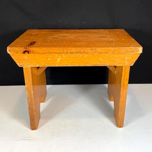 Sturdy Homemade Wooden Stepstool, Plant Stand, Footstool