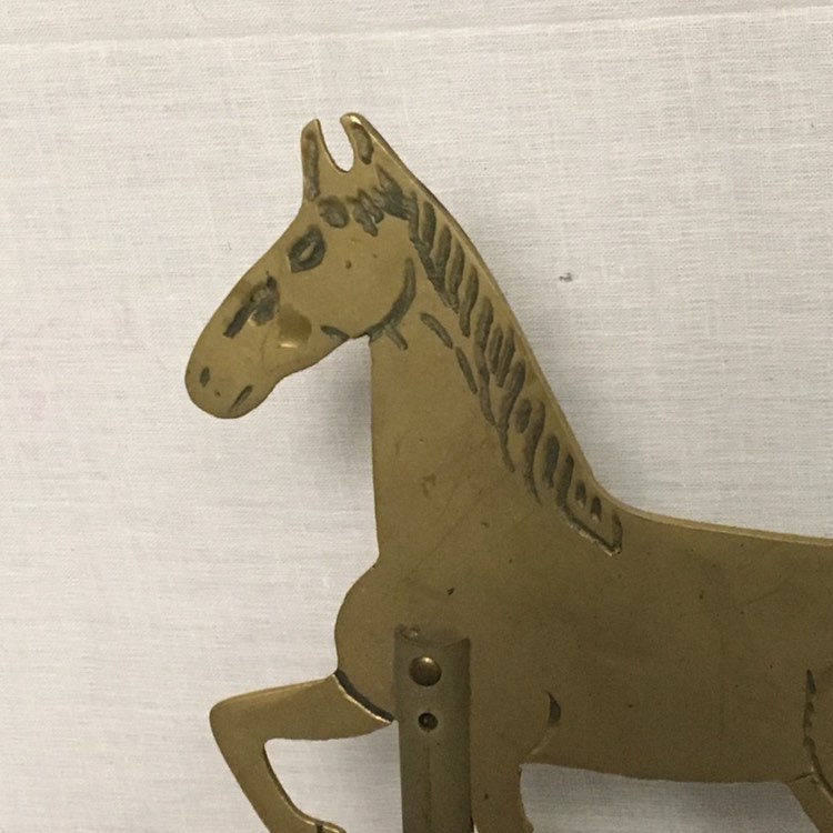 Vintage Brass Horse Weathervane, Ball Bearing Design with Adjustable