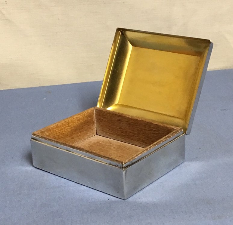 Gorham Sterling Silver 352 Box, Wood Lined Silver Box, Cedar and Silver