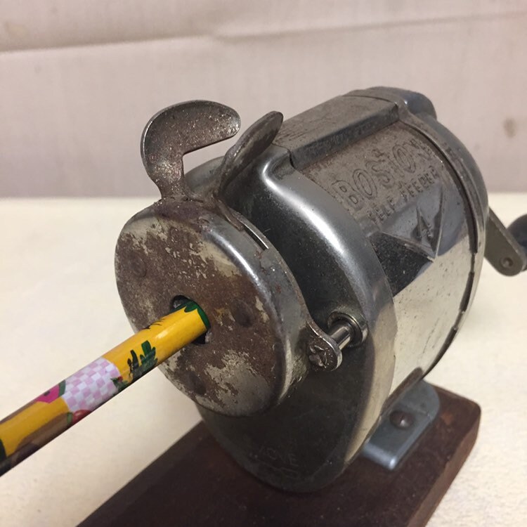 Vintage Boston Self Feeder Pencil Sharpener, School Pencil Sharpener