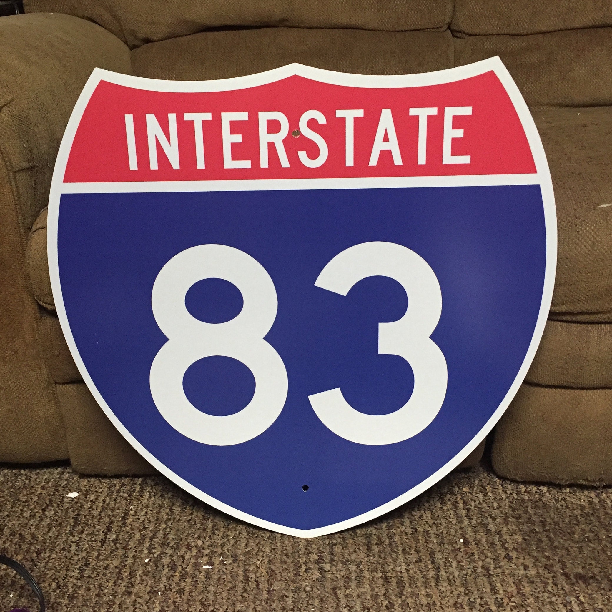 Vintage Original INTERSTATE 83 Highway Shield Metal Sign Highway I83