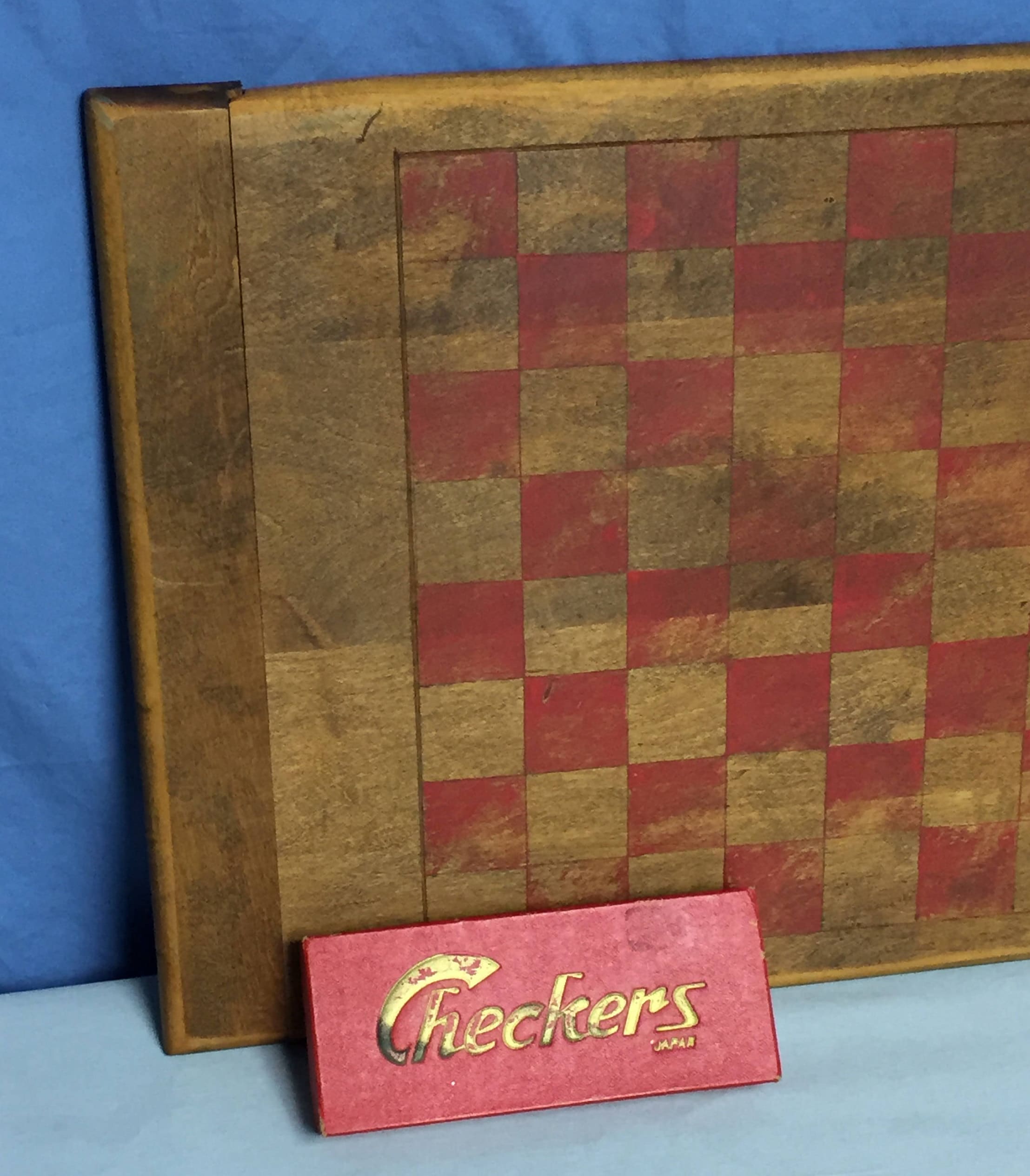 Vintage Wooden Checker Board with Checkers In The Original Box