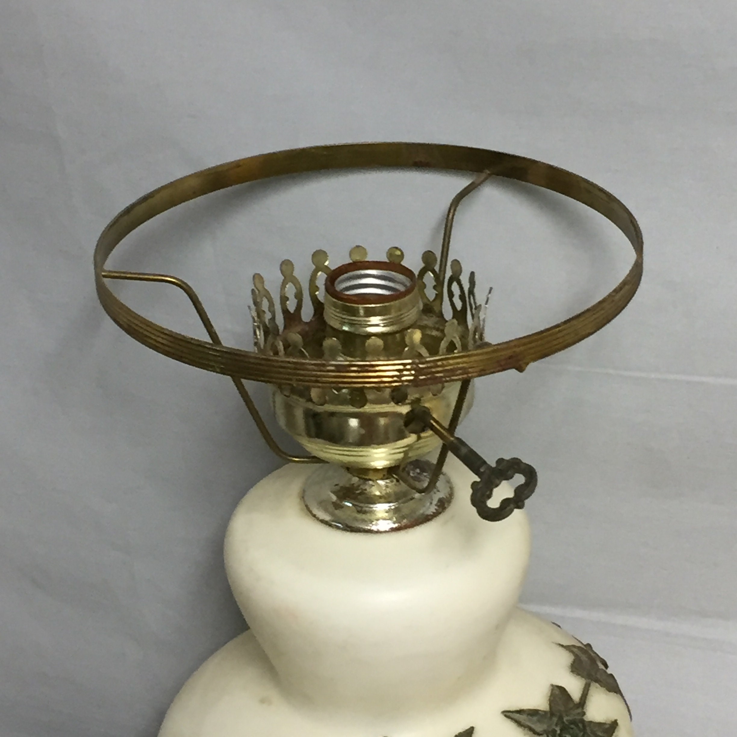 A Unique Vintage Electric Hurricane Table Lamp w/ Night Light and
