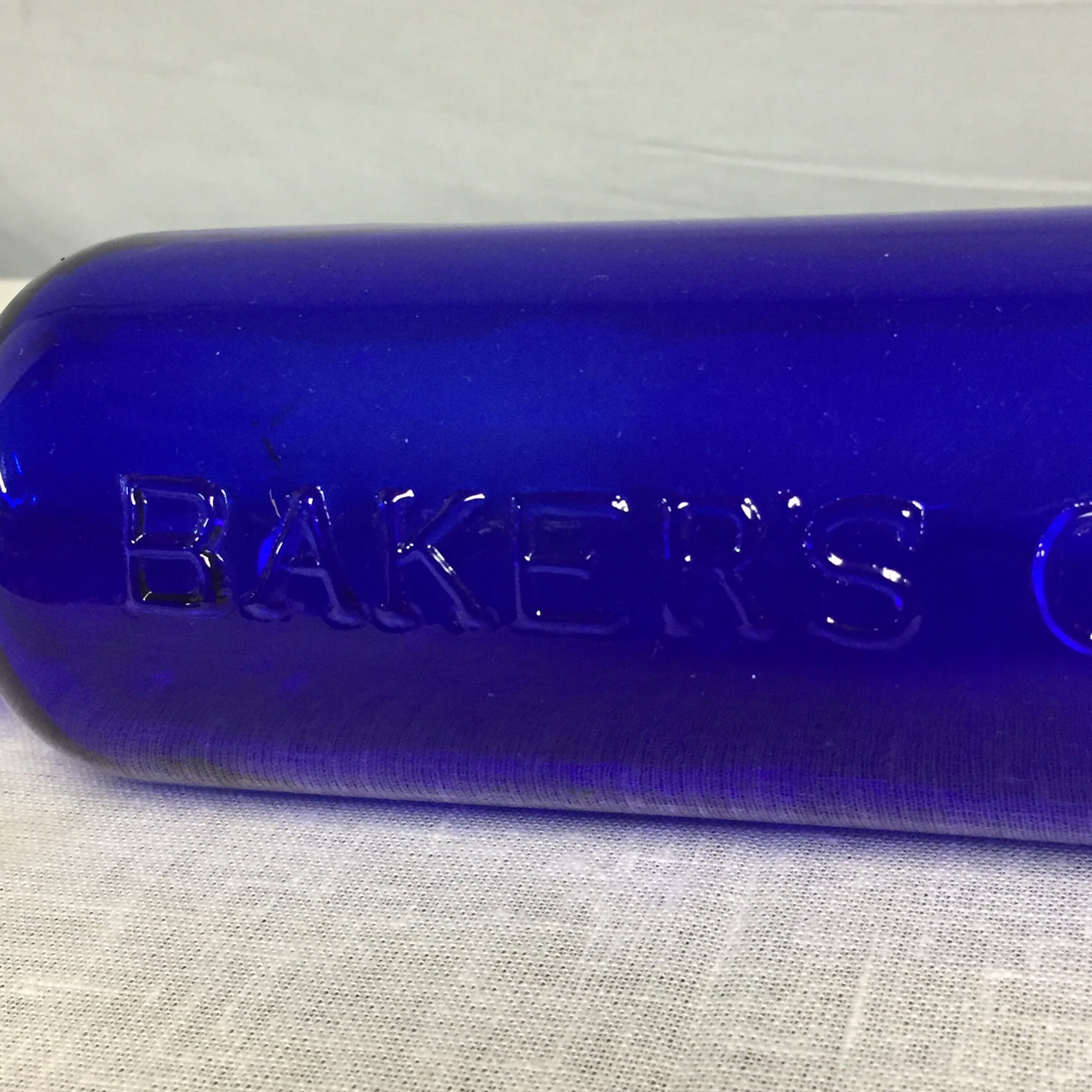 Vintage Baker's Choice Glass Rolling Pin, Cobalt Blue Rolling Pin