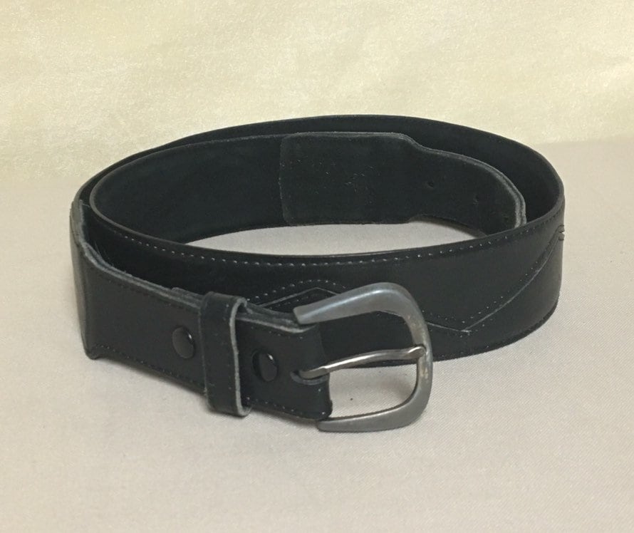 Paris Belt, Full Grain Cowhide on Split Suede Black Leather Belt, Snap ...