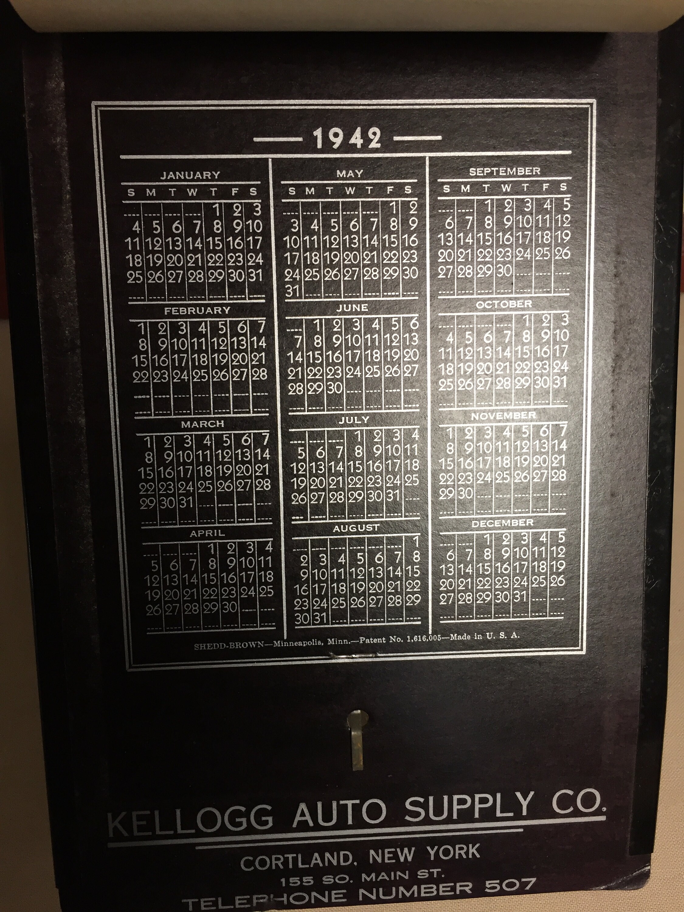 1940's Exide Batteries Advertising Calendar Memo Pad, Automotive