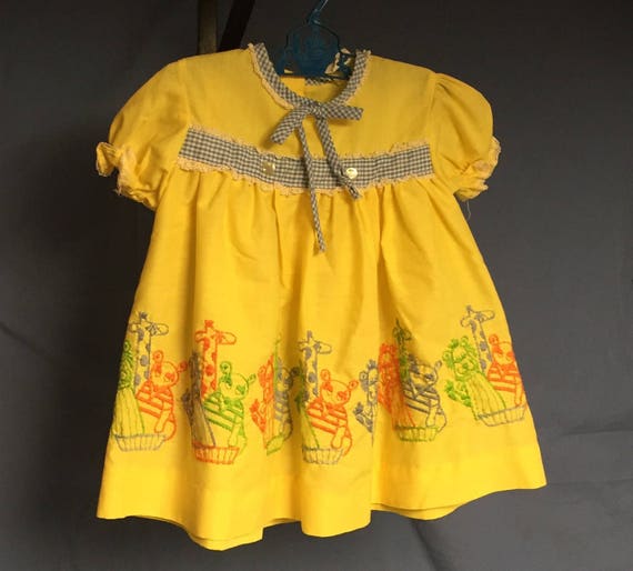 Vintage Yellow Baby Dress from Sears, Yellow Dres… - image 1