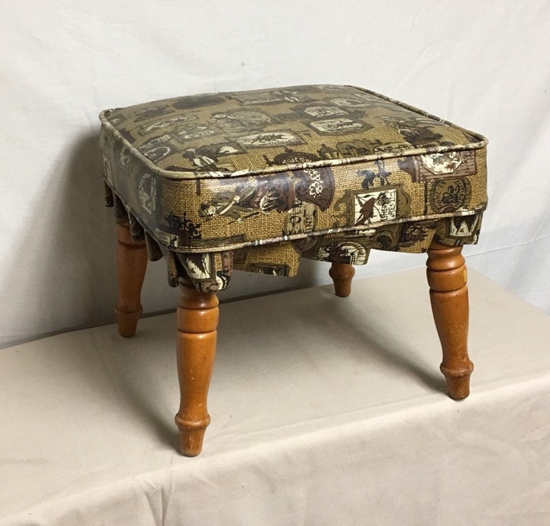 Mid Century Foot Stool, Hassock, Babcock Phillips Style Footstool, Foot