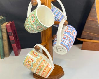 Vancasso Porcelain Mugs, Mandala Pattern, Set of 4