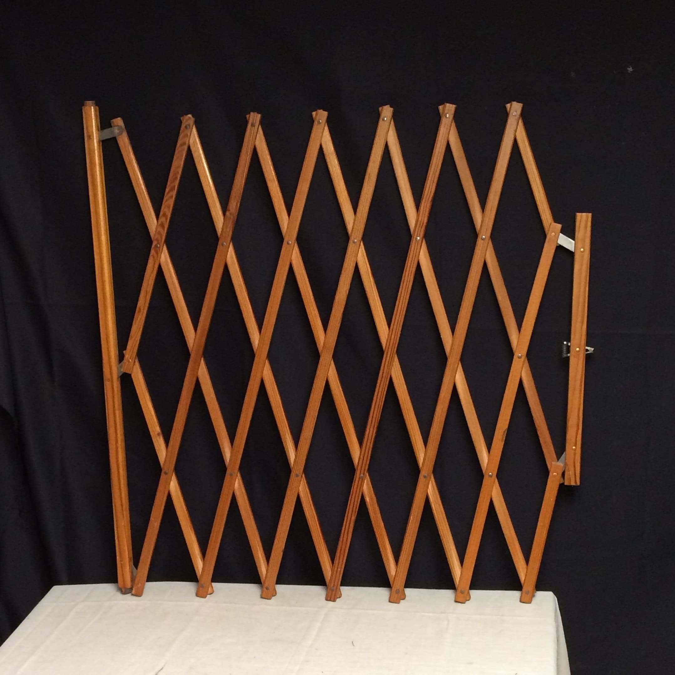 Antique Wooden Folding Safety Gate, Expanding Gate, Accordion Gate