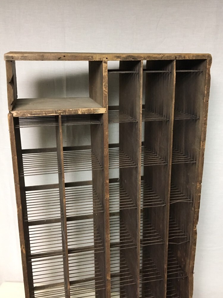 Early 1900's Post Office Wooden Mail Sorter Cubbies , Antique Cubby Storage