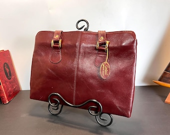Contessa Genuine Leather, Burgundy Handbag