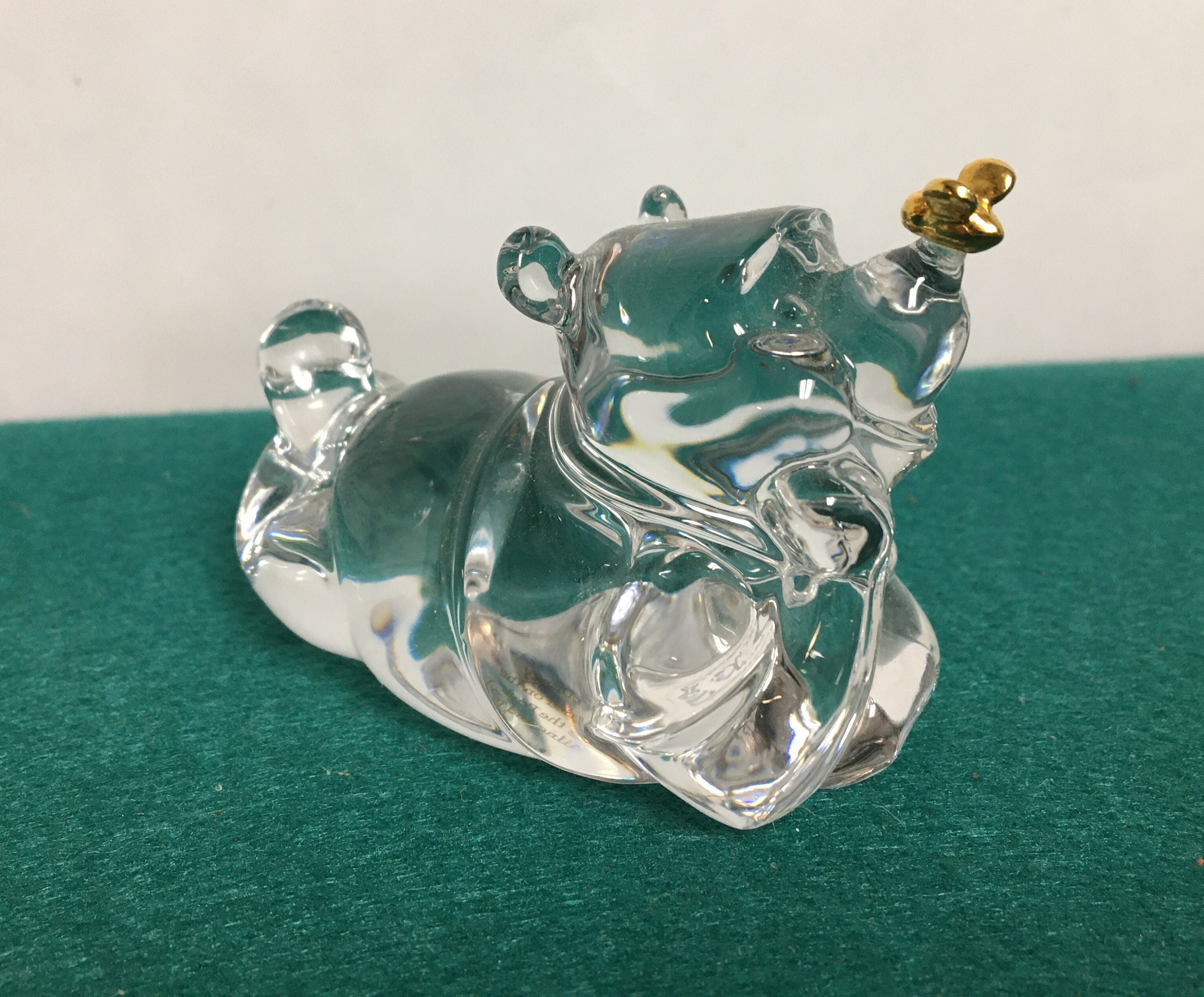 Lenox Crystal Winnie the Pooh Figurine, HunnyBee Dreams, Made in Germany, Lead Crystal Bear, Disney