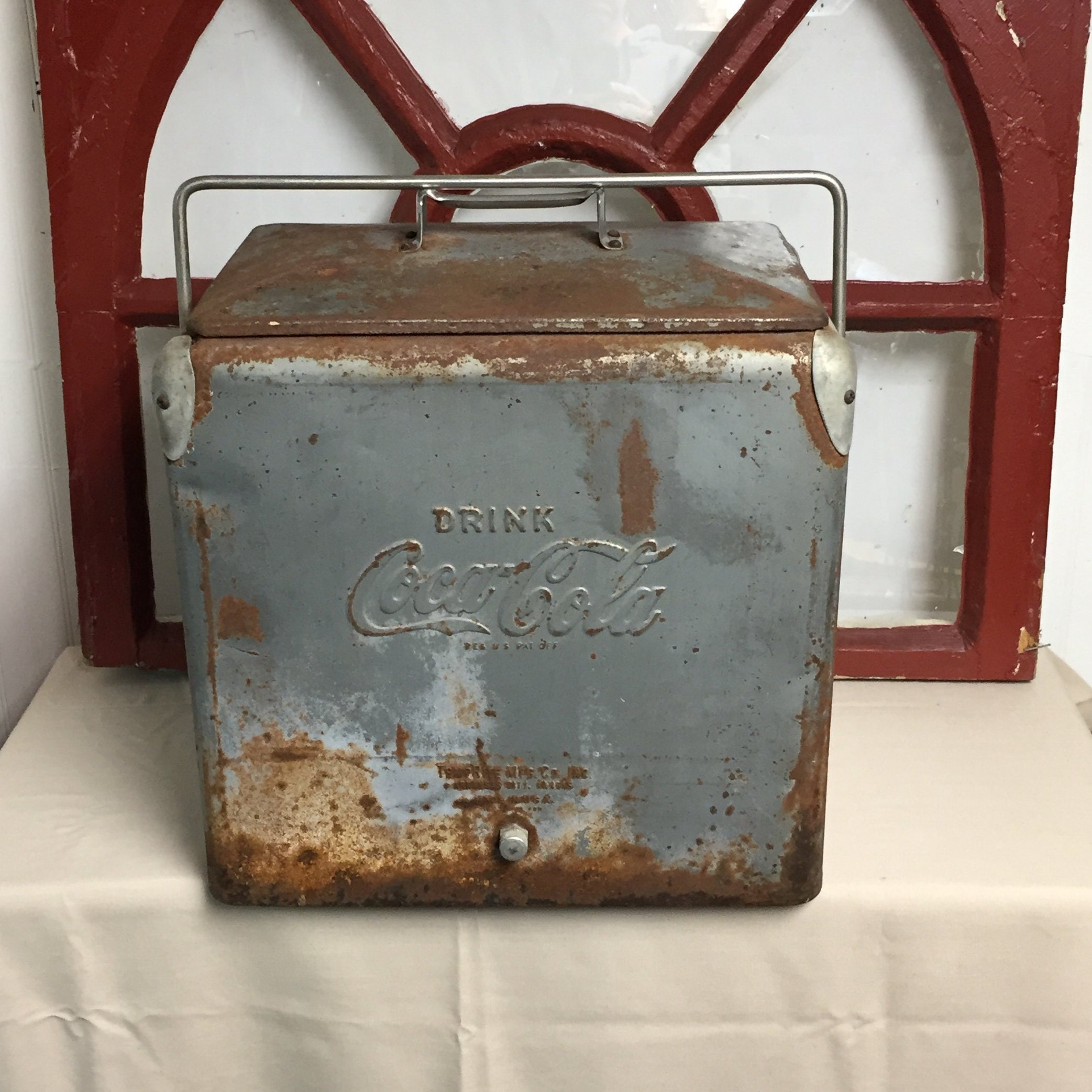 Vintage 1950's Temprite MFG CocaCola Cooler Ice Chest, Soda Pop, Coke