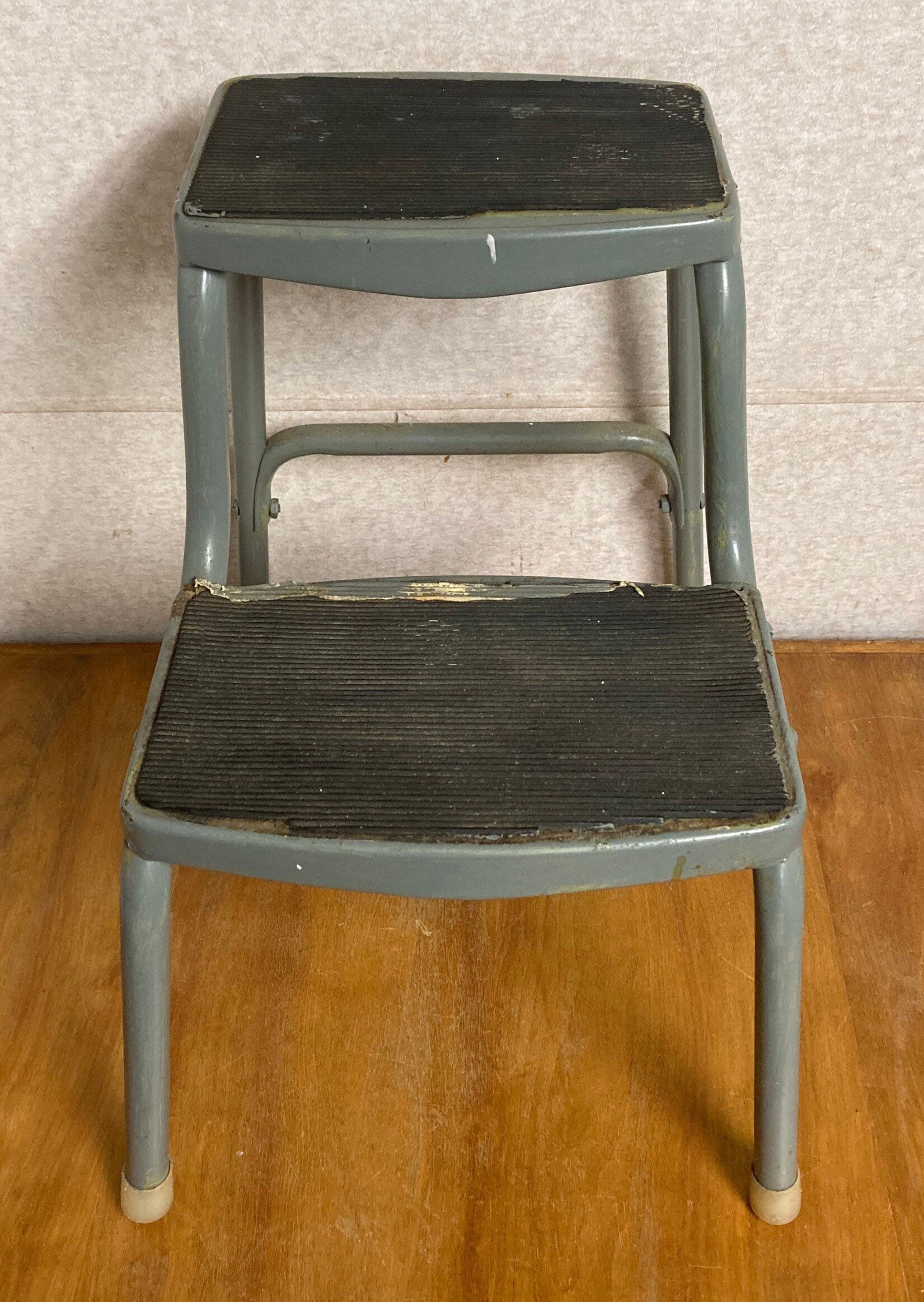 Mid Century Cosco 2 Step Metal Kitchen Step Stool, Plant Stand