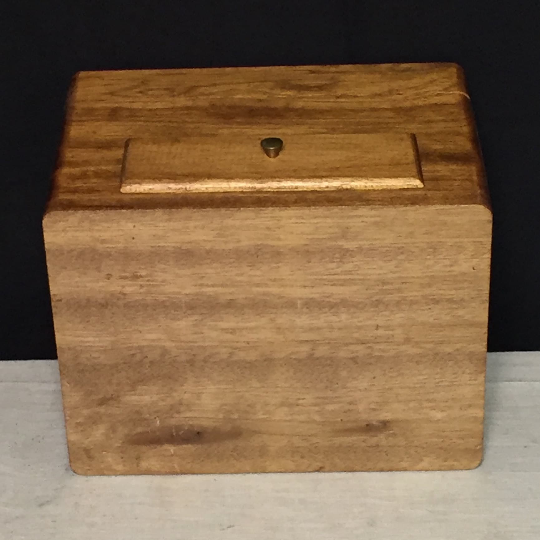 Homemade Wooden Oak Box with Drawer and Hinged Lid 