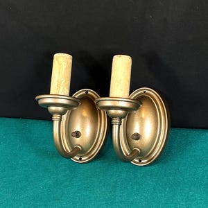 Pair of Antique French Brass Electric Wall Sconces, New Wiring, Refurbished