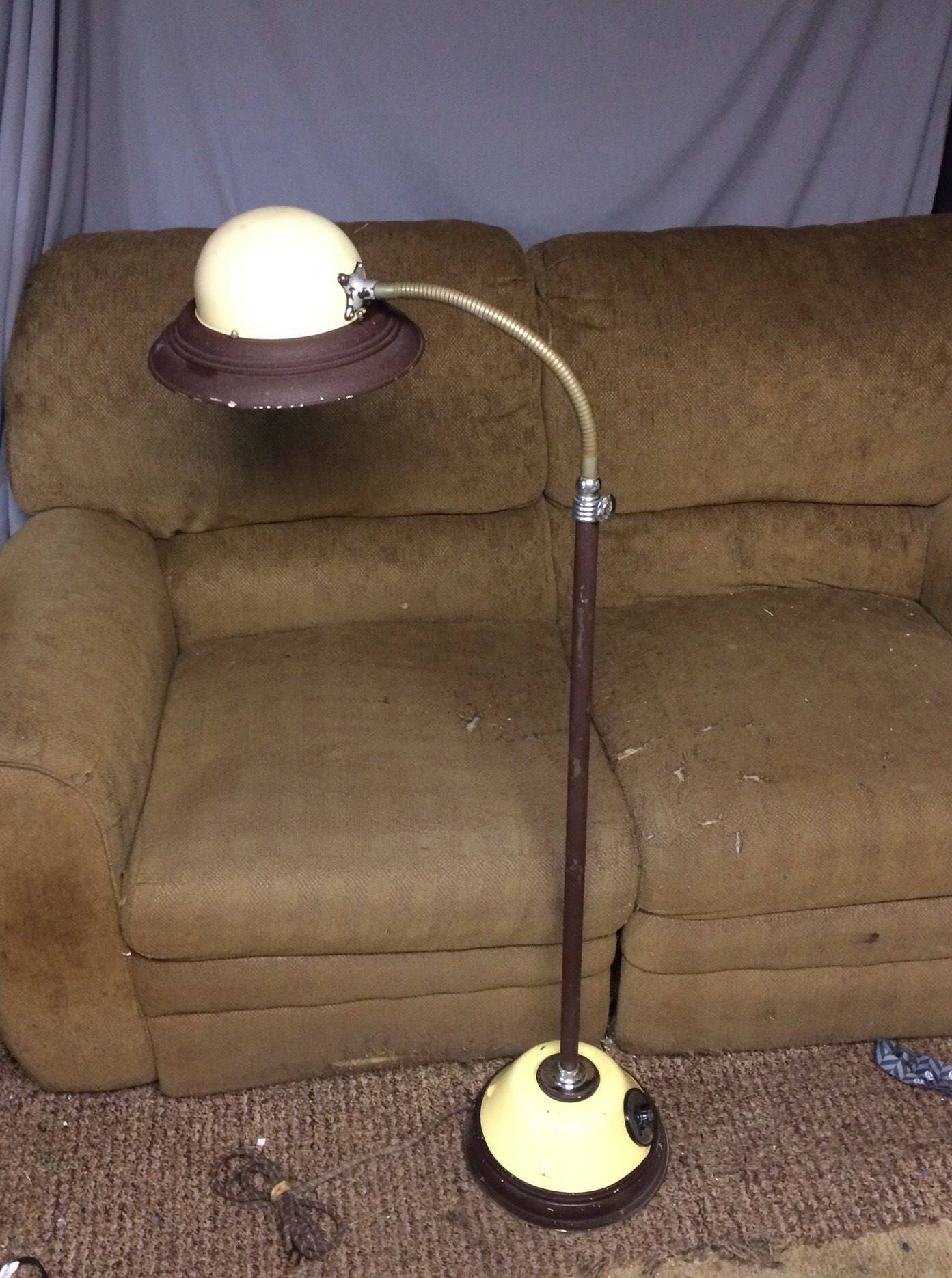 Vintage UNIQUE Mid Century Yellow Floor Lamp, Medical Light, Doctor