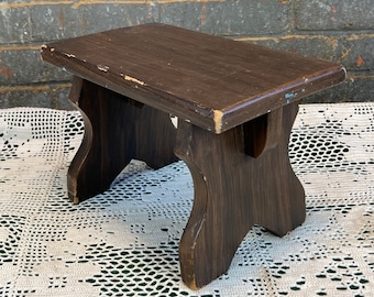 1960's Handmade Wooden Stepstool Footstool