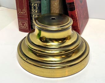 Vintage Round Metal Table Lamp Base w/ Brass Finish