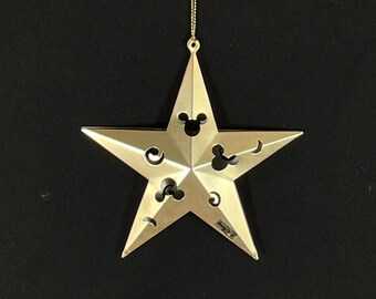 Metal Mickey Mouse Star Ornament, Disney