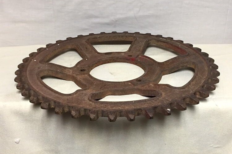 Large 22 Cast Iron Sprocket Cog Gear, Industrial Farm Salvage, Pequea