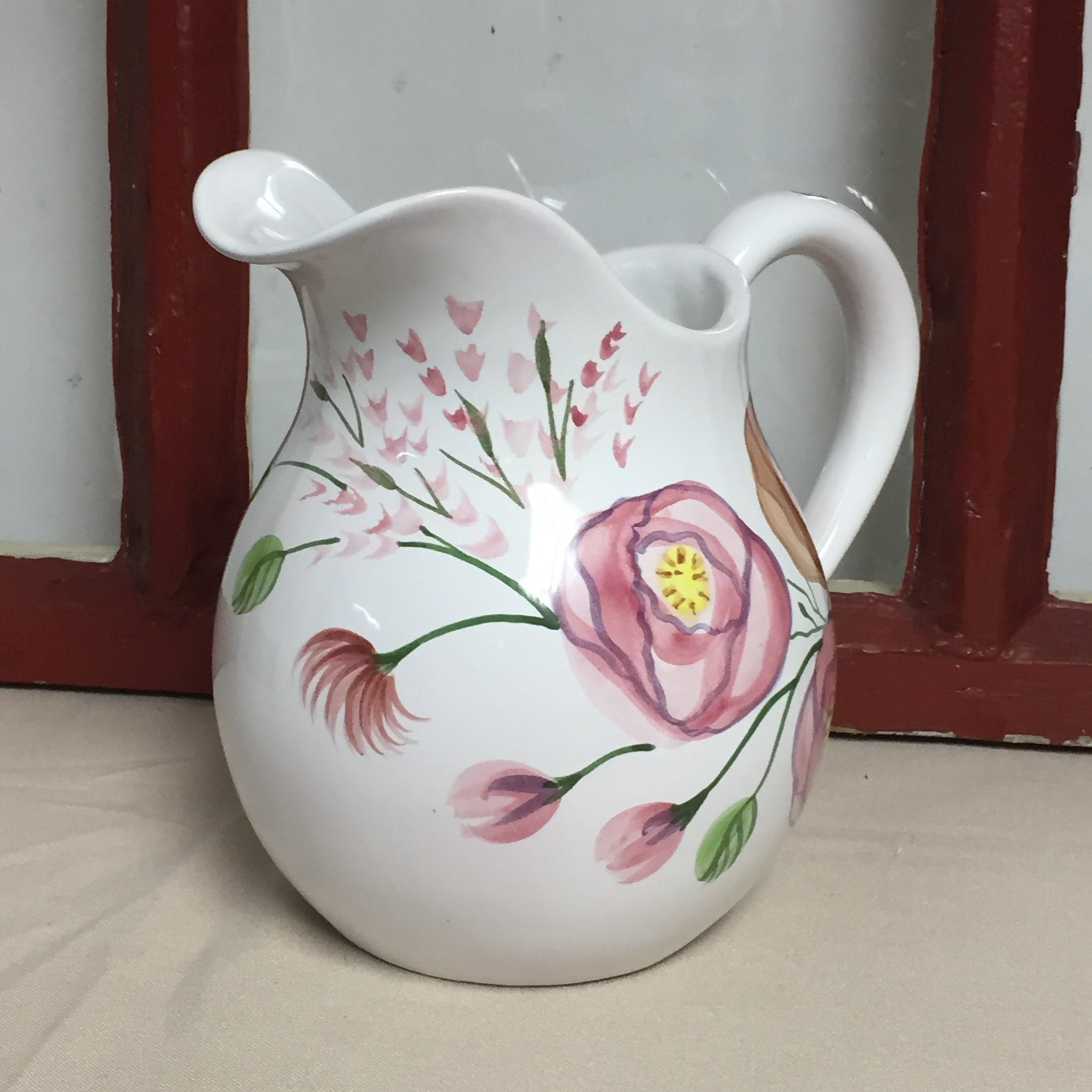 Chanticleer Terracotta Pottery Pitcher, Simpsons Potters, Belle Fiore