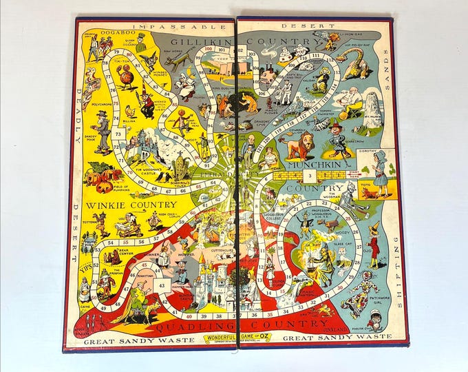 Featured listing image: Vintage 1921 Wizard of Oz Game Board - Parker Brothers with Booklets