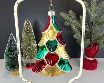 Blown Mercury Glass 5" Christmas Tree Ornament from the Czech Republic