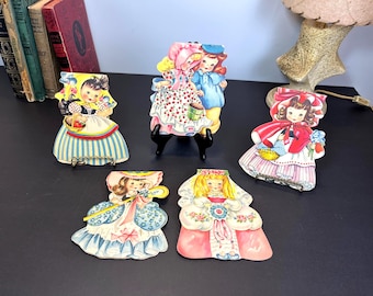 American Greetings, Storyland Doll Greeting Cards, 1949, Made in the USA, Set of 5